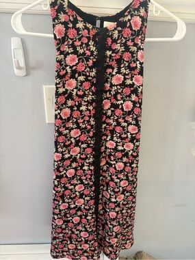 Foxiedox Black with Pink Floral Print Dress